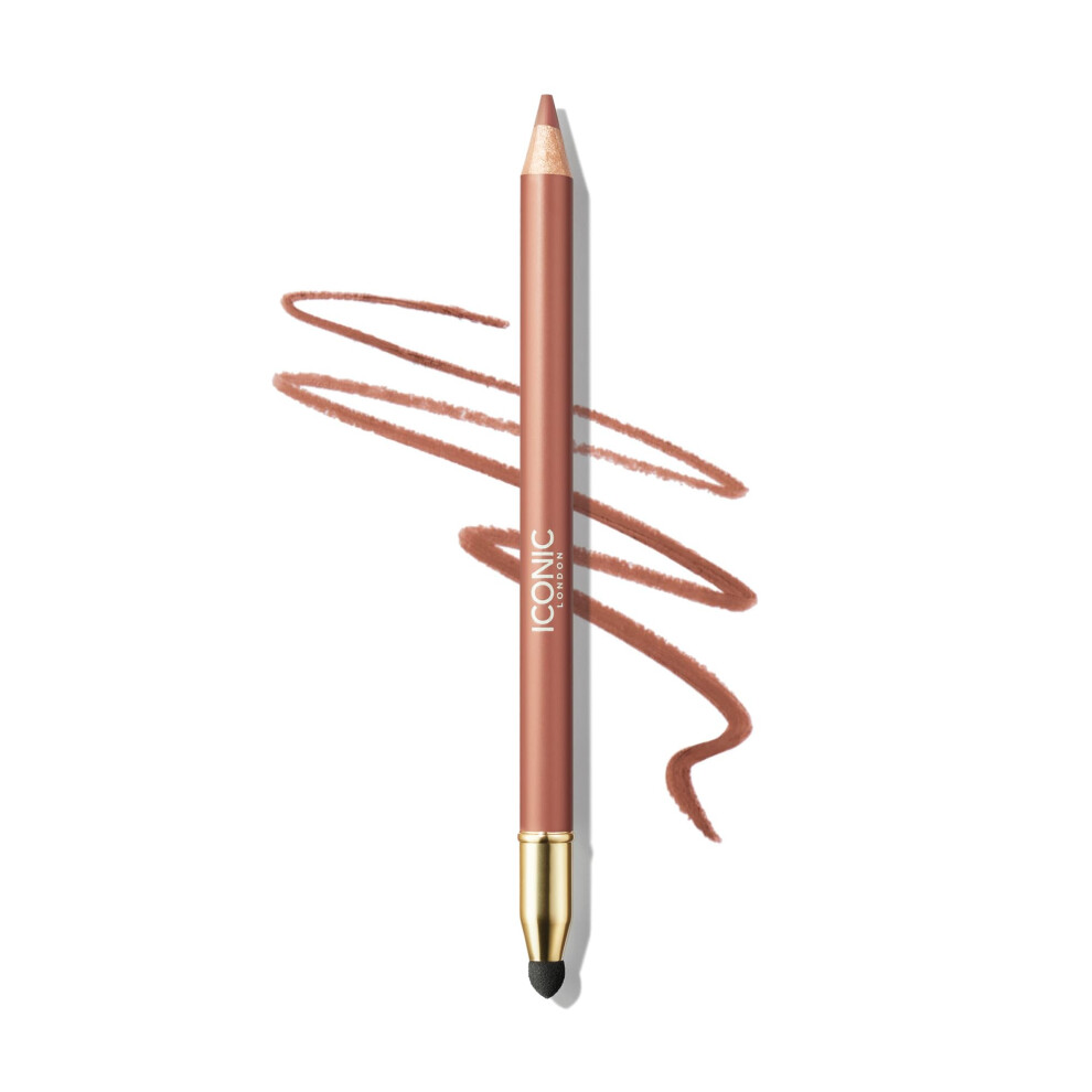 Iconic London Fuller Pout Sculpting Lip Liner | Blendable Dual Ended Lip Liner With Creamy Colour And Lip Sponge For Buffing Cruelty-Free Vegan Mak