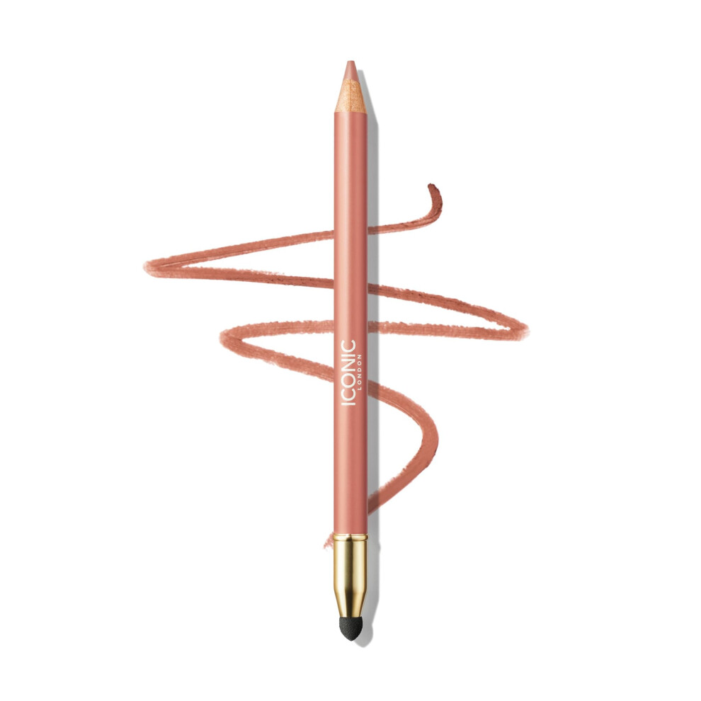 Iconic London Fuller Pout Sculpting Lip Liner | Blendable Dual Ended Lip Liner With Creamy Colour And Lip Sponge For Buffing Cruelty-Free Vegan Mak