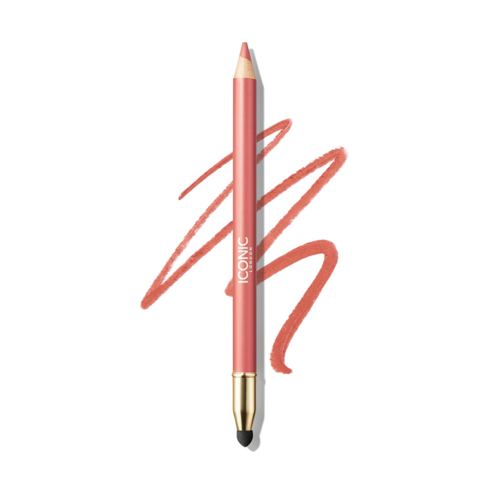 Iconic London Fuller Pout Sculpting Lip Liner | Blendable Dual Ended Lip Liner With Creamy Colour And Lip Sponge For Buffing Cruelty-Free Vegan Mak