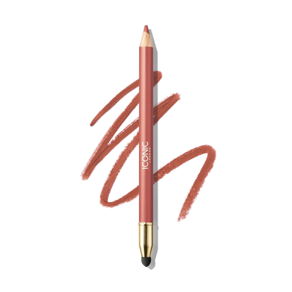 Iconic London Fuller Pout Sculpting Lip Liner | Blendable Dual Ended Lip Liner With Creamy Colour And Lip Sponge For Buffing Cruelty-Free Vegan Mak