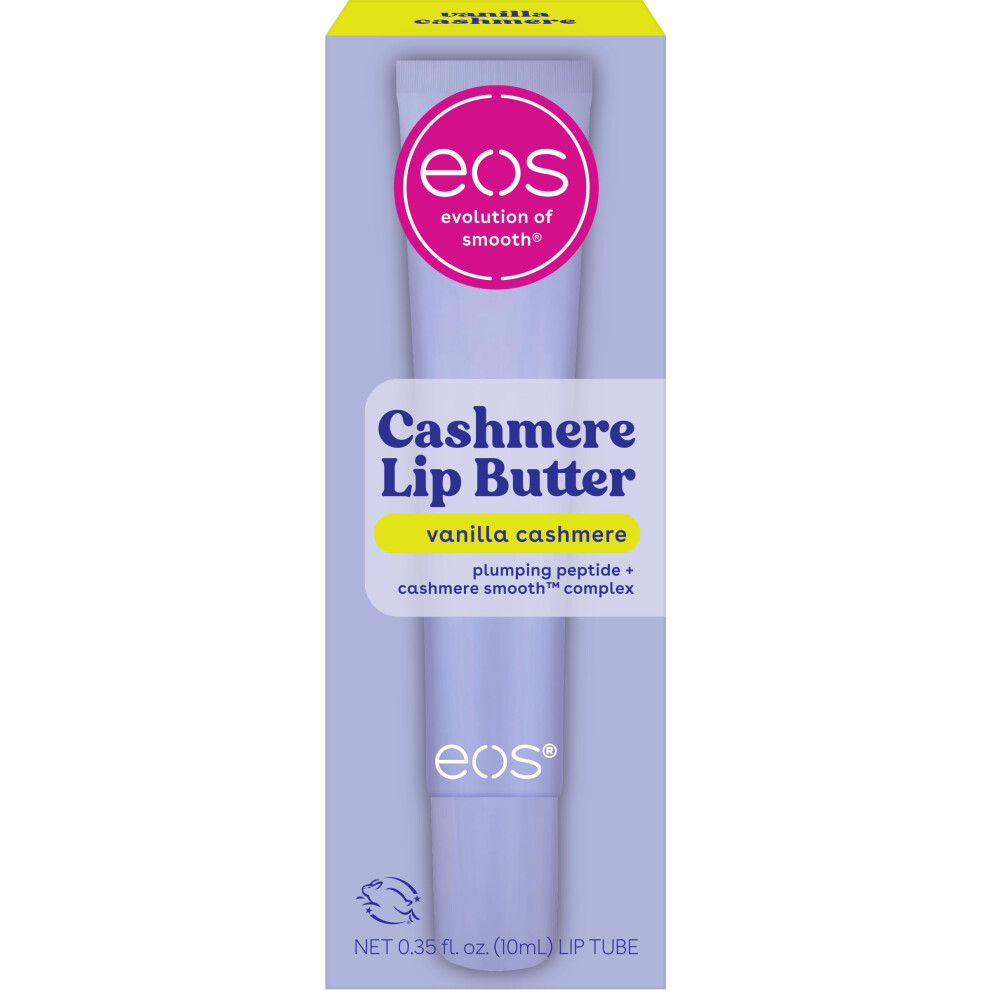 White Eos Cashmere Lip Butter Vanilla Cashmere Plumping Peptides For Smooth Lips 0.35 Fl Oz