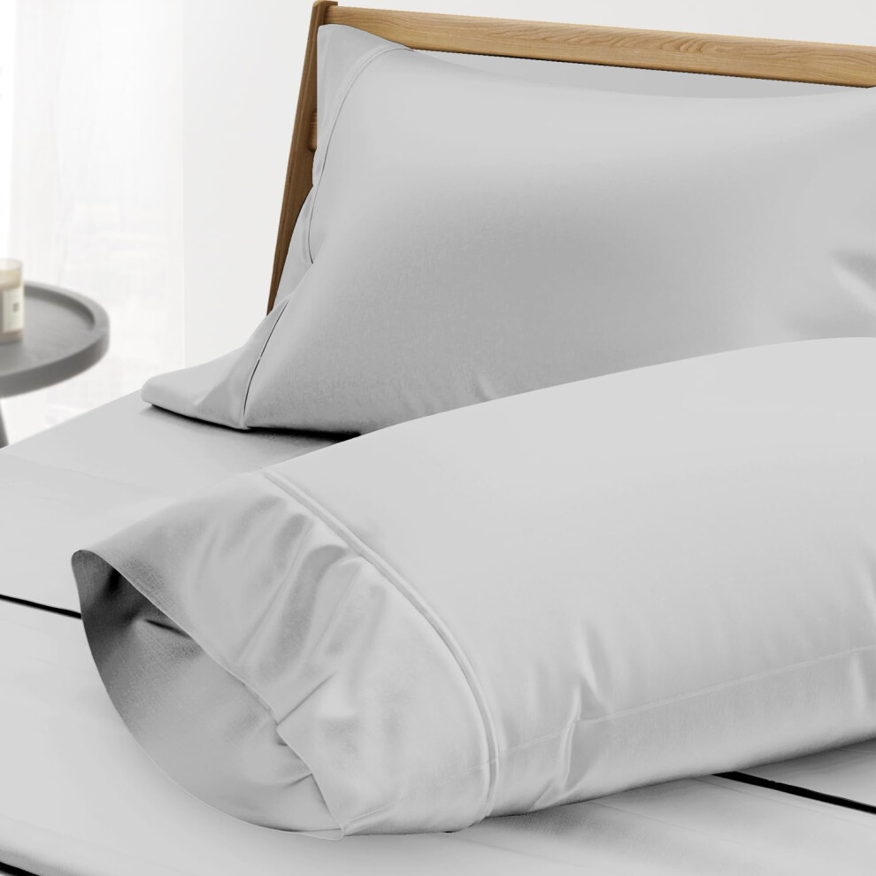 Taies d'oreiller 100 % coton égyptien - 1 000 fils au pouce carré - Taille Queen/Standard - Lot de 2 - Taies d'oreiller en satin de coton extra-l