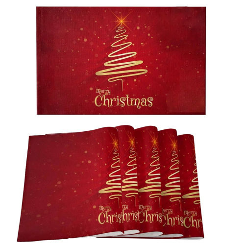 Merry Christmas Tree Placemats Set of 6