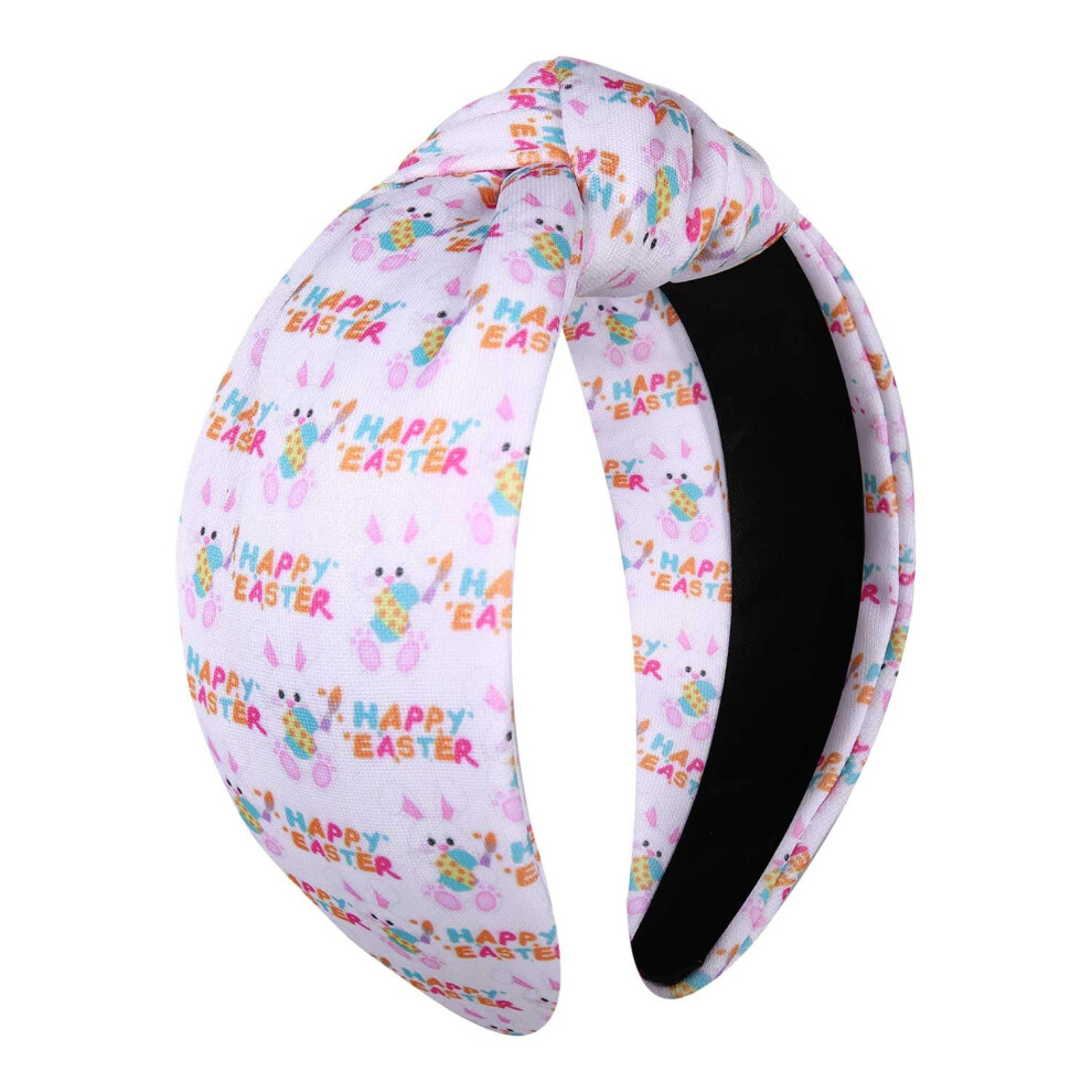 Bandeau    cheveux Vokone, motif   ufs de P  ques, lapin, large bandeau nou  , accessoire pour cheveux, pour femme et adulte, lot de 1, rouge