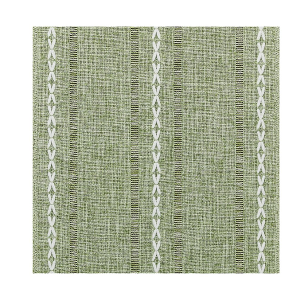 Fine stitching farmhouse wind Sage green Bohemian tablecloth 33x228cm-image-OPC-PGDPVHG-NEW