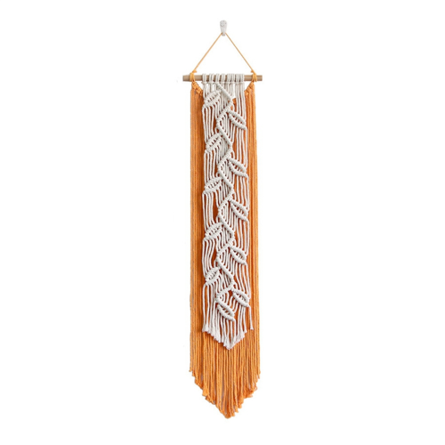 Nordic Leaf Woven Macrame Tapestry Hanging Boho Tassel Wall A