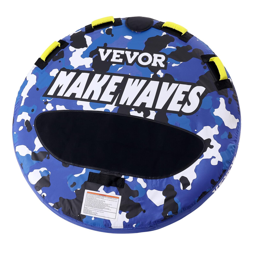 VEVOR Towable Tubes for Boating, 1-2 Riders Inflatable Boat Tubes and Towables, 340 lbs, 51.8 Round Water Sport Towable Tube for Boat to Pull, Full N