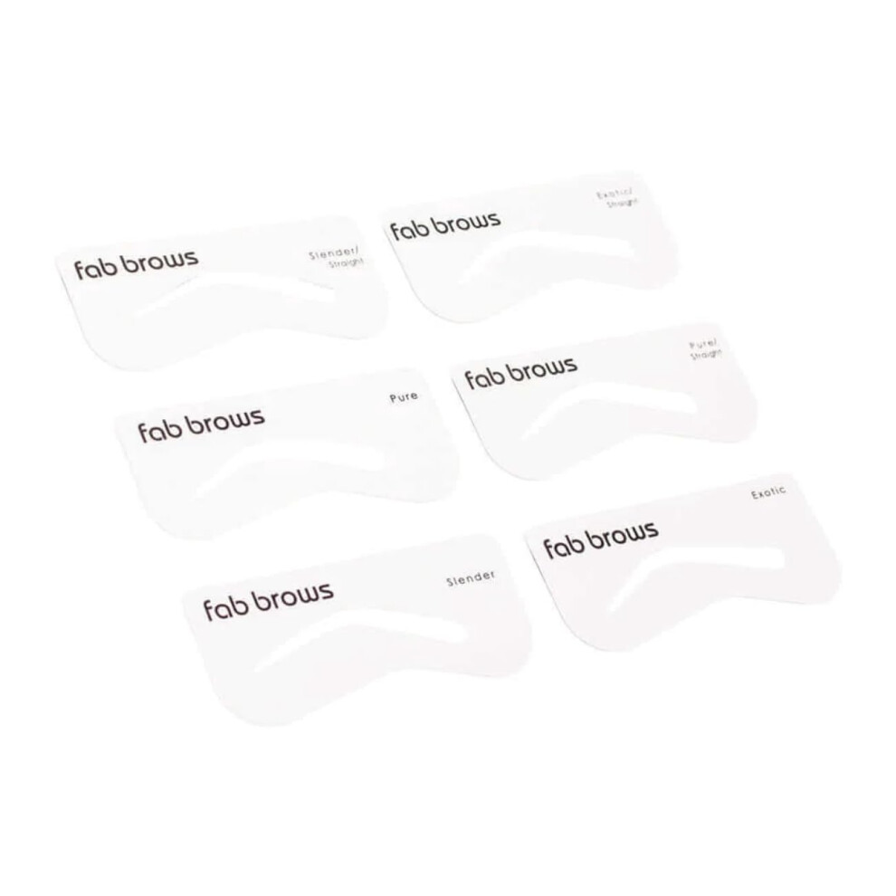 Fab Brows Lux Eyebrow Stencils | Easy Eyebrow Shaper Stencil | Thinner Design | 6 Natural Brow Shapes | Fits All Faces & Sizes | Eyebrow Stencil Kit F