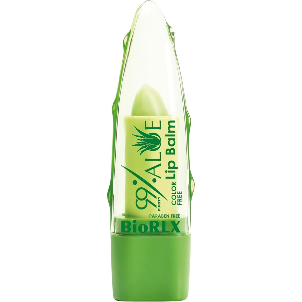 Biorlx 99% Purity Aloe Vera Color Free And Paraben Free Soothing Lip Balm (One Lip Balm)-image