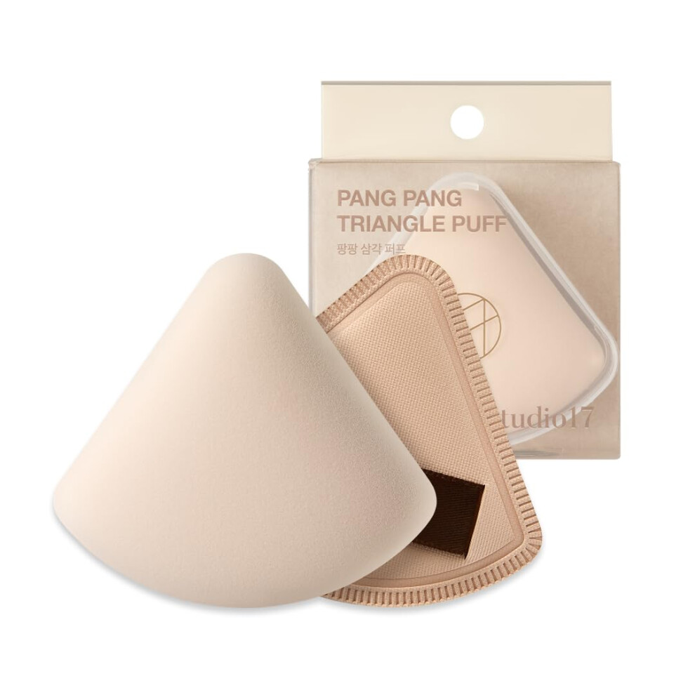 Studio17 Makeup Powder Puff Triangle Shape | Puff With Latex For Plush And Soft Touch | Big Size Puff For Quick Makeup | Small Puff Tip For Precise Ap