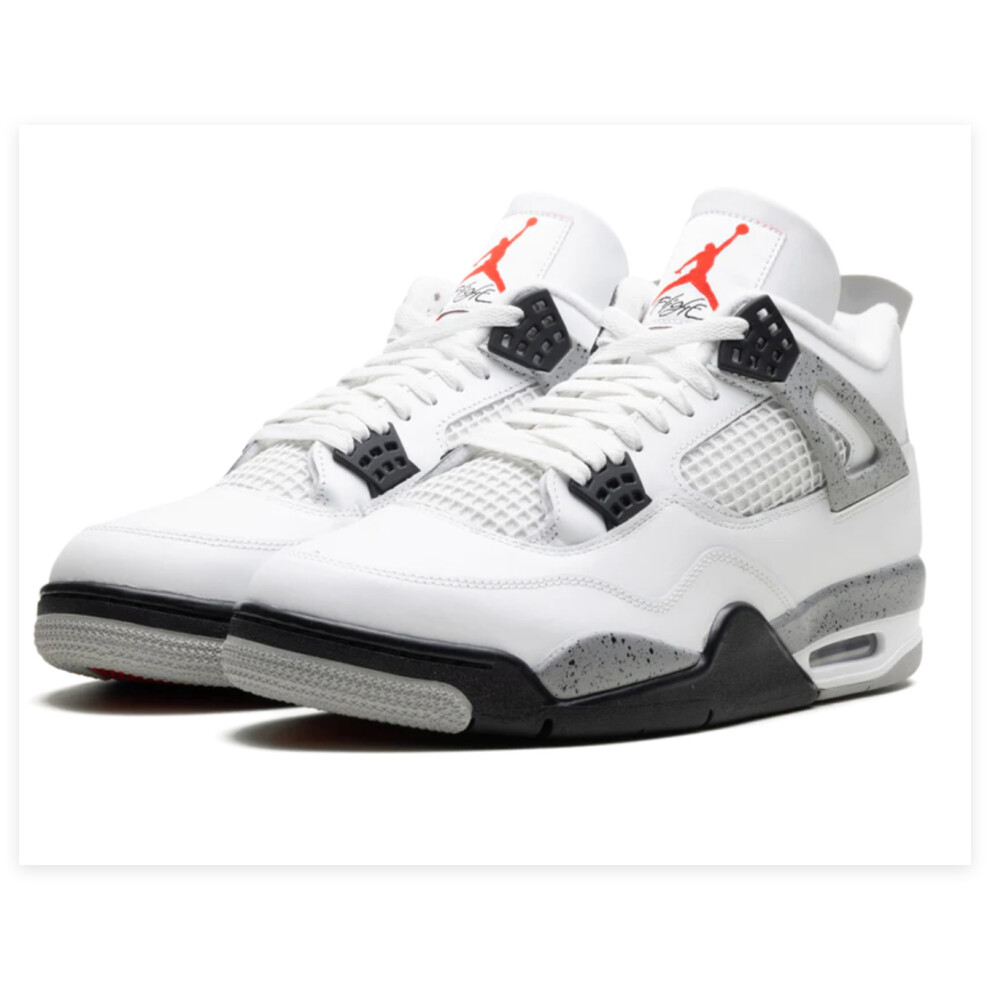 (UK7) Air Jordan 4 Retro 'White Cement' 2025 Womens Men's Adult Kids AJ4