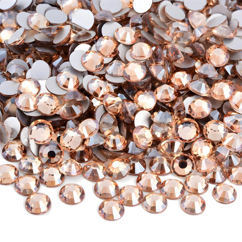 Kzkcy Flatback Rhinestones Round Gems For Nails Art And Crafts 4000Pcs Ss6 2Mm Glitter Crystals Stone Diy Bags Clothes Shoes (Champagne)