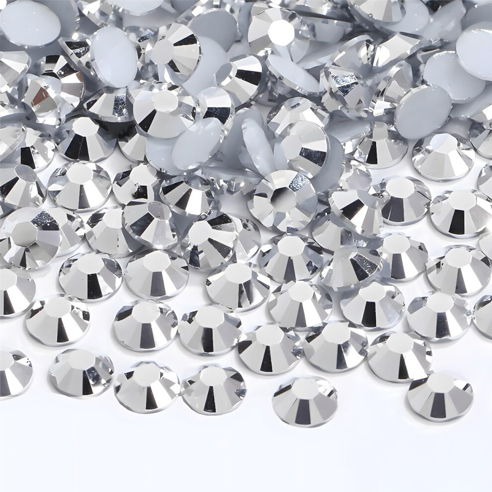 Kzkcy Flatback Rhinestones Round Gems For Nails Art And Crafts 2000Pcs Ss16 4Mm Glitter Crystals Stone Diy Bags Clothes Shoes (Silver)