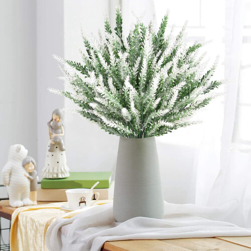 8 bucăți lavandă artificială pentru decor de nuntă, interior și exterior, alb 2
