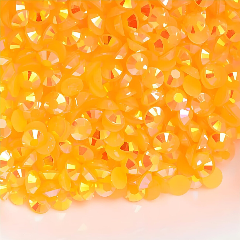 Kzkcy Orange/Red Flatback Rhinestones Round Gems For Nails Art And Crafts 4000Pcs Ss12 3Mm Ab Crystals Glitter Stone Diy Bags Clothes Shoes ( Ab)