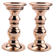 Set of 2 Metal Candle Holders, Wedding Candlestick Holders Gold