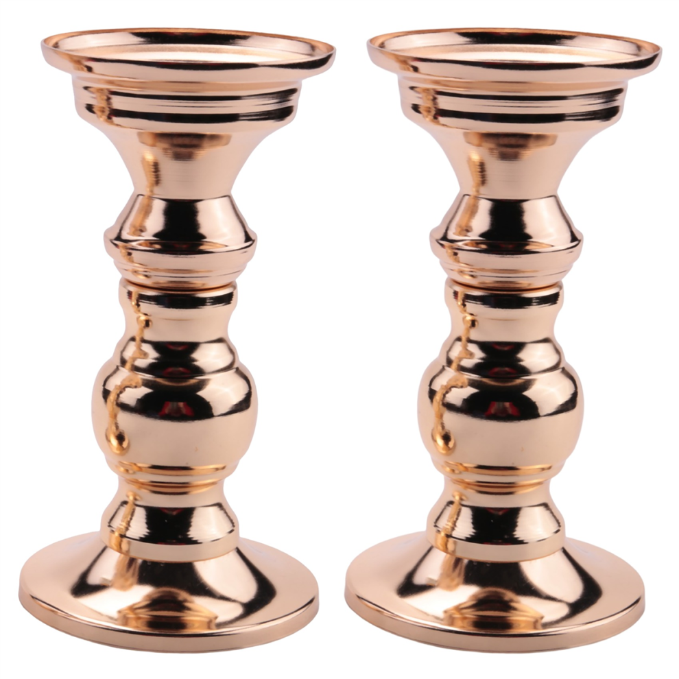 Spactz Set Of 2 Metal Candle Holders, Wedding Candlestick Holders Gold