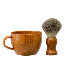 Grandslam borotvakefe kszlet Pure Badger Hair borotvakefe tmrfa nyllel s fa borotvaszappan tlkval frfiaknak, knnyen habosthat, nedves boro