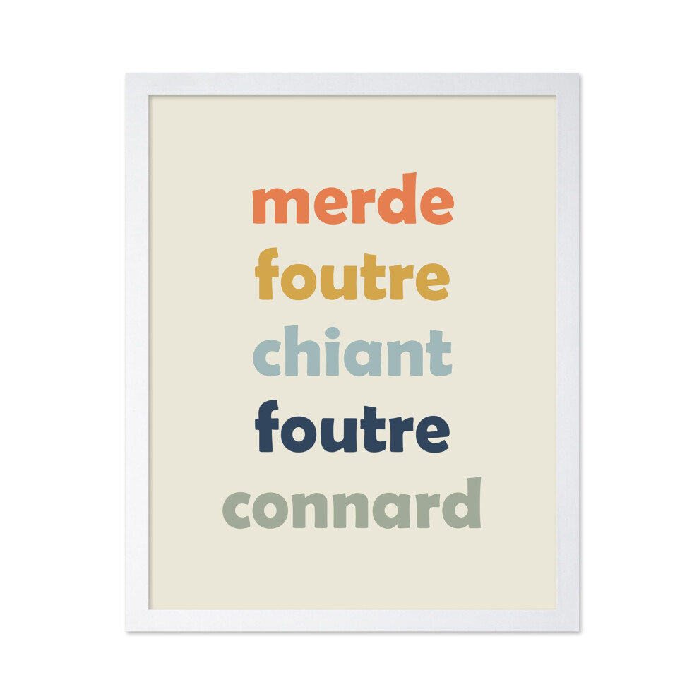Poster Master French Poster - Impression De Gros Mots FrançAis - Merde Art - Art FrançAis - Cadeau Amusant Pour Hommes Et Femmes - DéCoration Mur-image