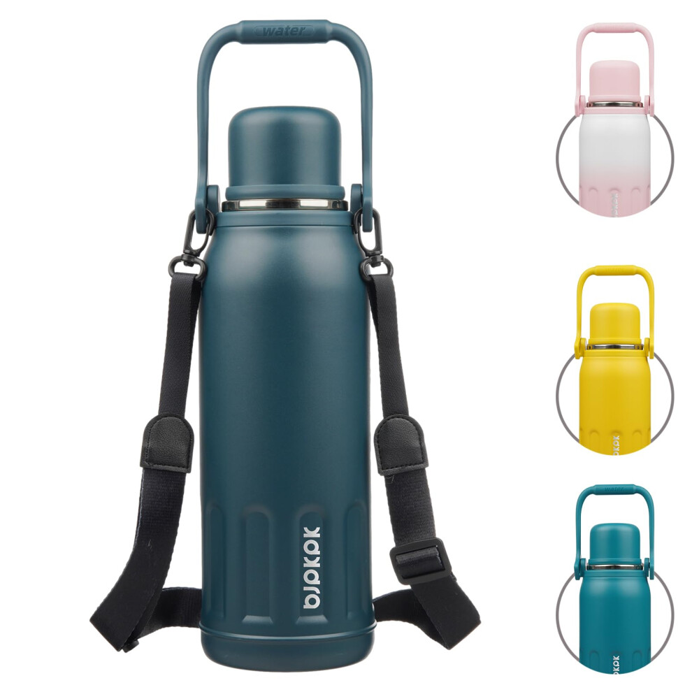 BJPKPK Insulated 50oz Thermos Water Bottle BPA Free With Lid and Carry Handle Stainless Steel Water Bottles for Outdoor Sports Navy Blue-image-OPC-PGDQ5PY-NEW