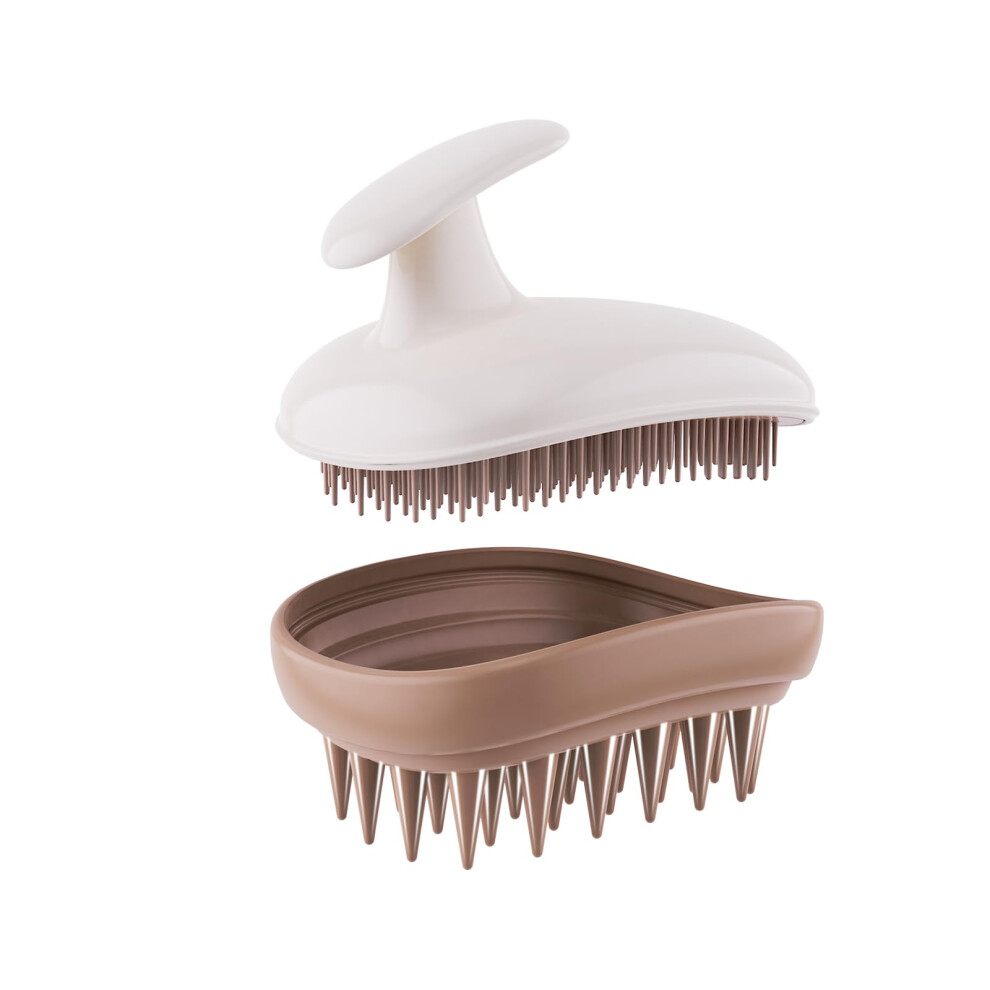 Rebex Scalp Massager Shampoo Brush Scalp Scrubber Exfoliator For Removing Dandruff & Hair Growth Detangling Scrubber For All Hair(Whitebrown)