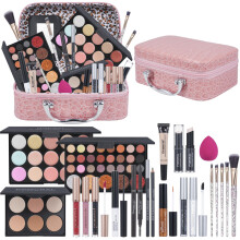Professional Makeup Kit Makeup kit For Girls  Makeup Set For Women Eyeshadow Palettes  Lip Colors  Makeup brush set Makeup bag (Pink)