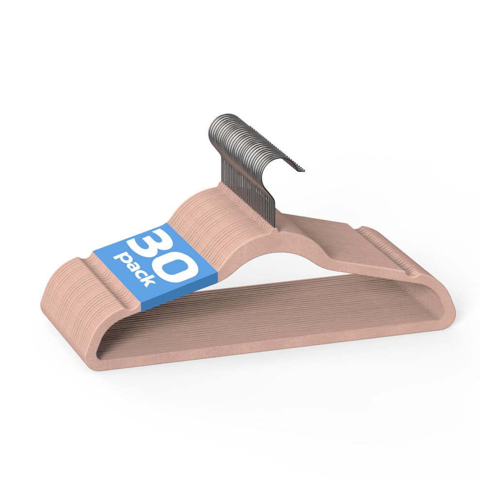 Yssoa Samt-Kleiderbugel, 30Er-Pack, Rutschfeste Kleiderbugel Mit Schulterkerben, Robuste Kleiderbugel Fur Mantel Und Anzuge Mit 360 -Drehhaken, R-image