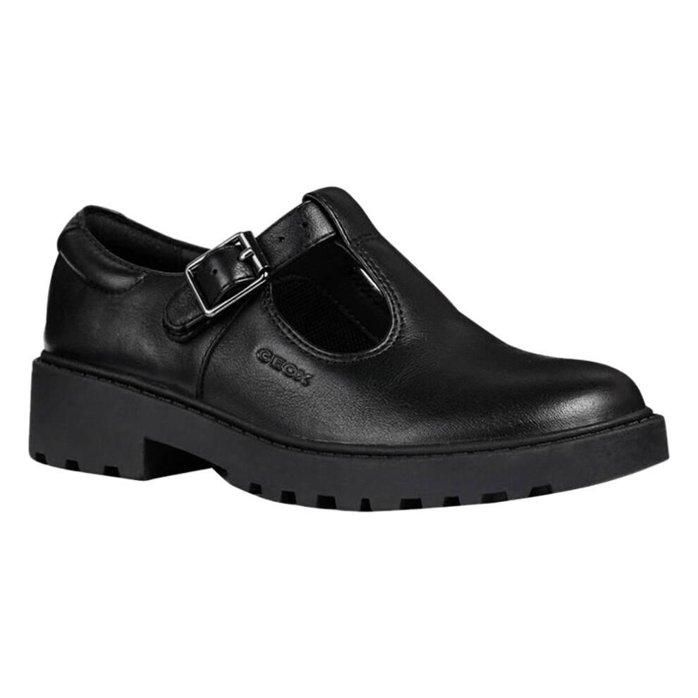(10 UK Child, Black) Geox Girls Casey Leather Mary Janes