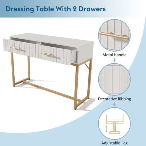 Dressing Table White -H76.5/W100/D45 cm 2