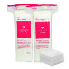 Intrinsics Petite Silken Wipes - 4 """" X4 """" 4 -Ply fnug -fri bomuldspuder - Lavtabsorberende blød og bionedbrydeligt - 2Pack (400 tælling)
