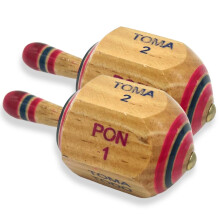 Casa De Queta Toma Todo mexikanskt spel 3 tum (2-pack) - Pirinola Mexicana Spinning Top Game - Premium mexikanska leksaker Artesania Mexicana De