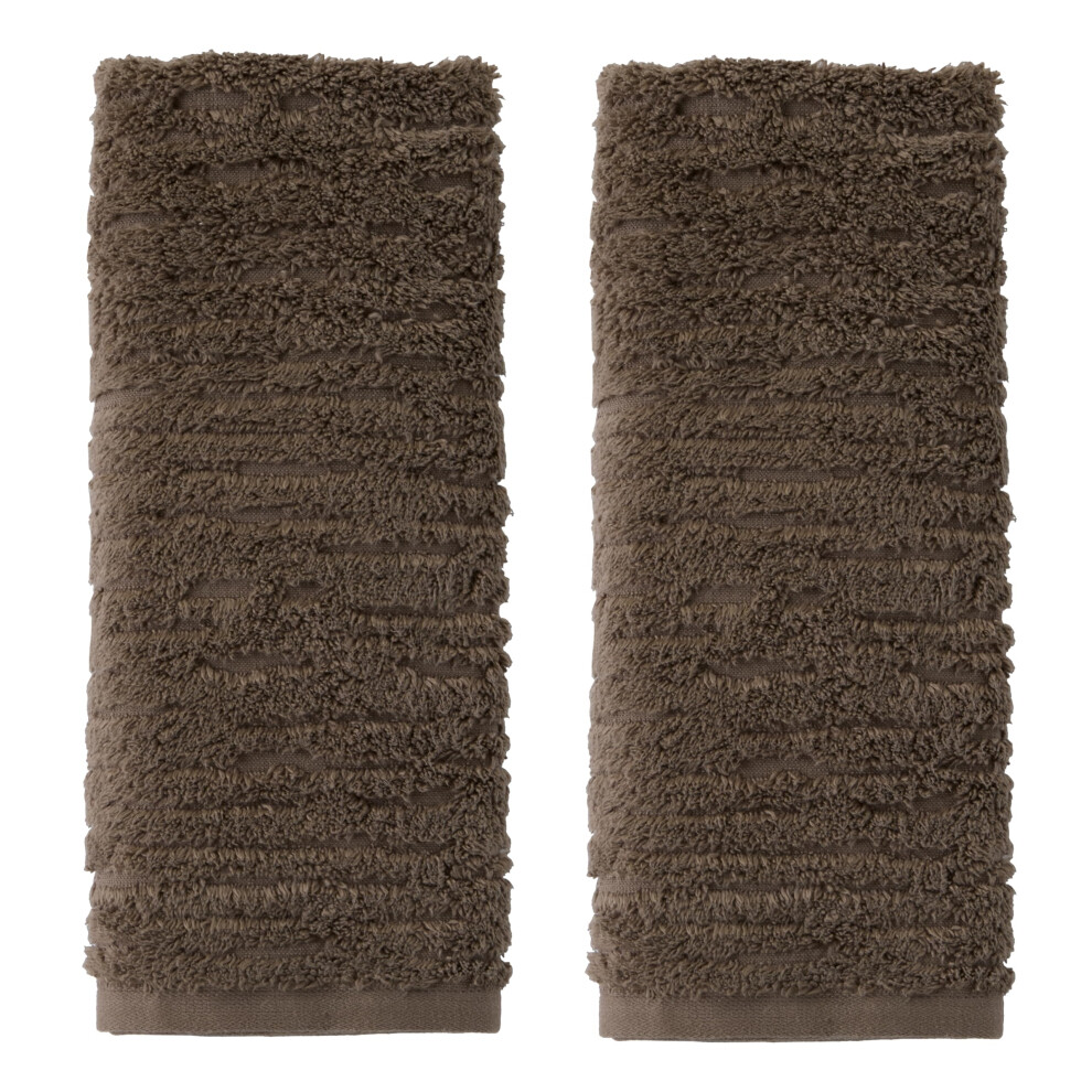 SKL Home CloudSoft Lot de 2 serviettes de toilette de luxe en coton pour salle de bain/cuisine/bar et cadeau Vison marron