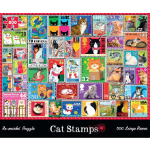 Remarks Cat Stamps Collagepuzzel 500 grote puzzel voor alle leeftijden