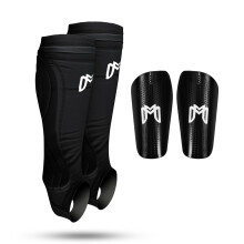 Medicaptain Soccer Shin Guard ærmer med polstret beskyttelsesbenvagt til voksne og teenagers fodboldspillere komprimering ben ærme til fodbold le