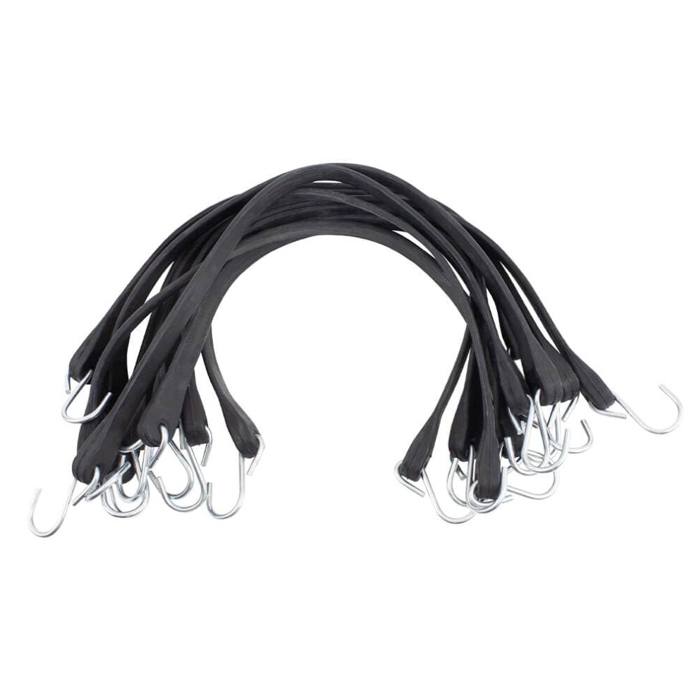 Mytee Products 50 Pack 9 Natural Rubber Tarp Bungee Straps With Crimped S Hooks Tie Down Cords Heavy Duty Ideal For Securing Tarps Canvases Cargo 199145048234