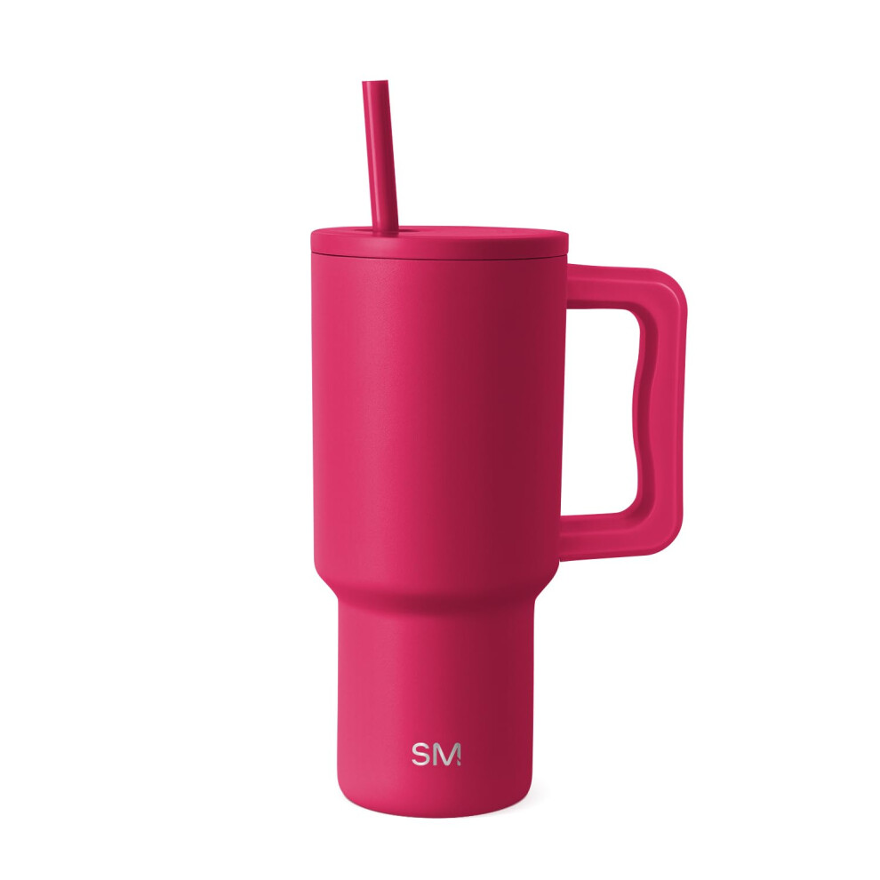 Gobelet Simple Et Moderne De 90 Cl Avec PoignéE Et Couvercle à Paille | Gobelet Isotherme RéUtilisable En Acier Inoxydable, Gobelet De Voyage Com-image