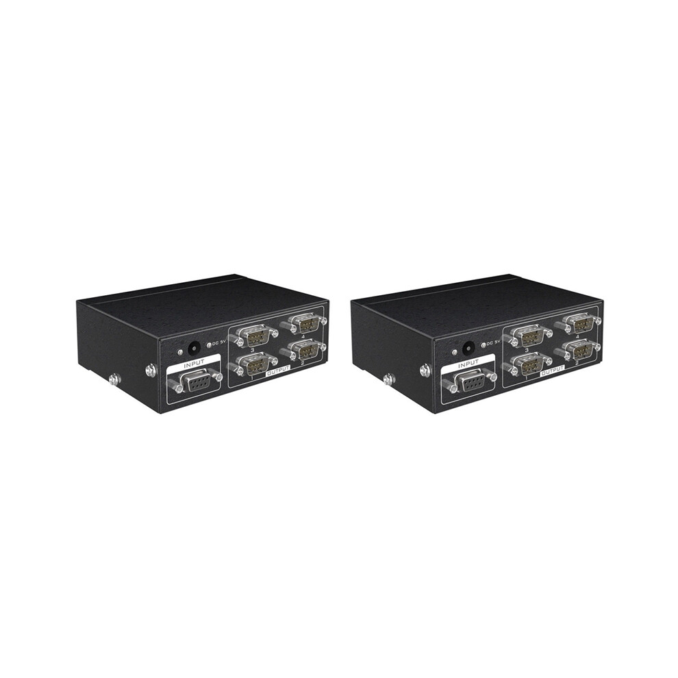 2X MT-RS104 Active Serial RS232 Splitter 1 to 4 Bi-Direction Switcher with Power Adapter-EU Plug-image-OPC-PGDQ8WF-NEW