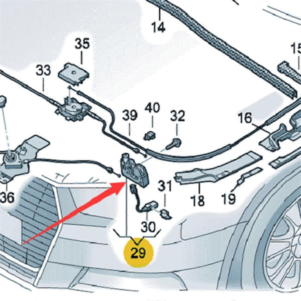 Under Hood Release Lid Lock W/ Switch 8WD823509 for A4 A5 S4 S5 Q5 8WD 823 509 Front Lower Bonnet Hood Latc