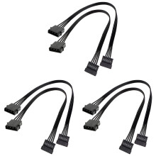 Molex IDE 4 Pin Male to 15 Female SATA Power Converter Adapter Cable Hard Drive HDD SSD Extension Cable,6 Pack