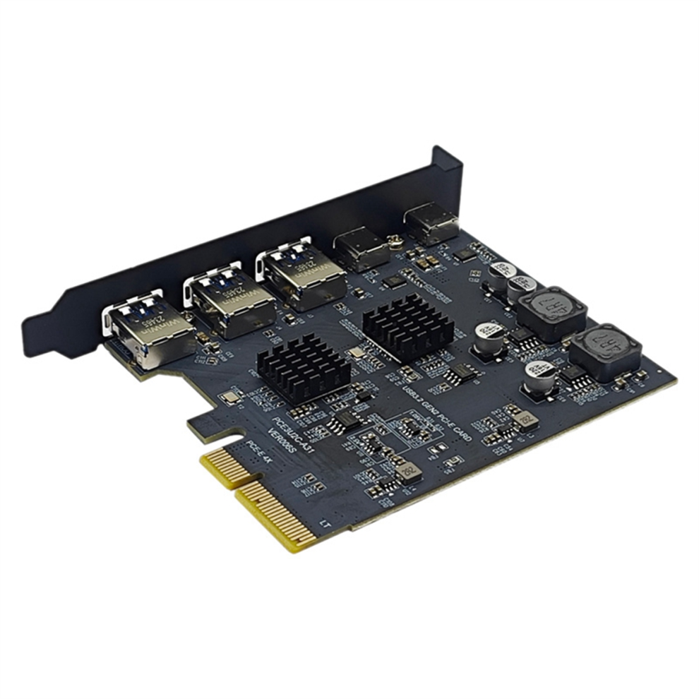 Pci Express X4 To 2Port Type C + 3 Port Usb3.2 Gen2 10Gbps Adapter Asm3142 Vl822 Chip Pcie Usb Expansion Card 4852496751937