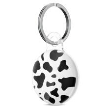 Svanove for Airtag Holder Case Cow Print Roztomil vzor Airtag Keychain Luxusn Trendy Air Tag Prsluenstv Holcic Estetick design Kryt na klcenk