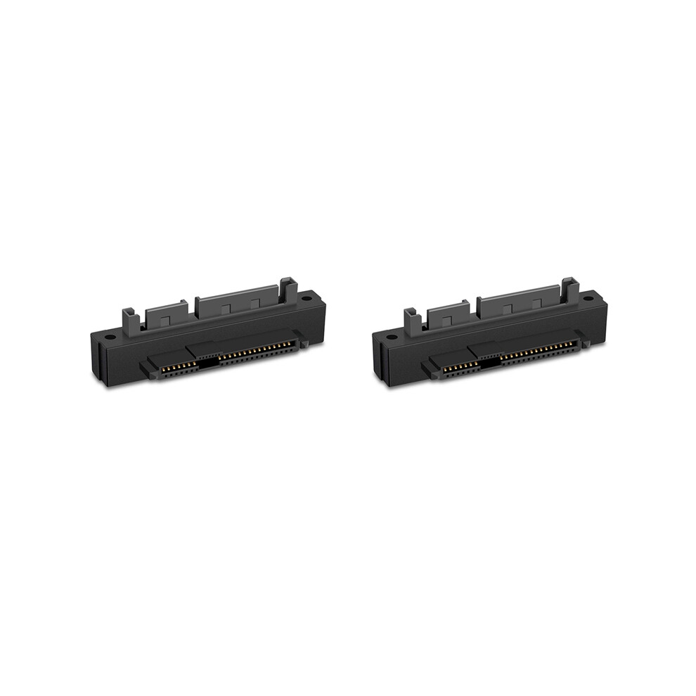2 Pcs Sff-8482 Sas Female To Sata Male 15Pin Bend 90 Degree Angle Adapter Converter For Motherboard Cable 4852496753276