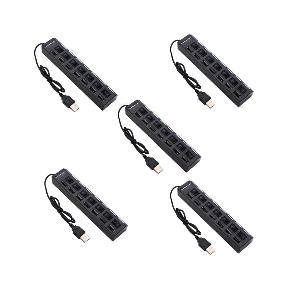 Usb Hub Extender 7 Port And With Switch Docking Station 5 Pieces Black/White/Light 4852496753504