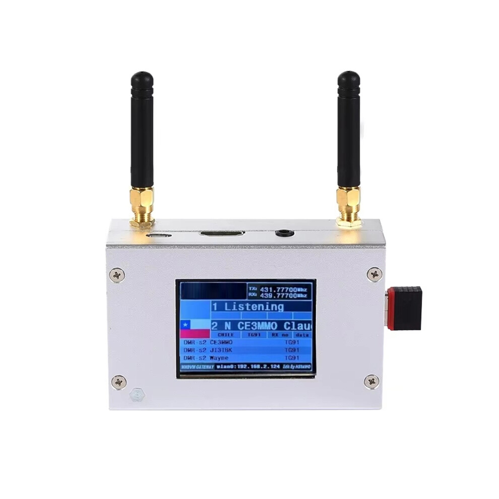 Duplex Hotspot W/ Aluminum Alloy Shell Color Display Screen Supporting for C4FM/DMR/DSTAR P25 with Raspberry Pi1B+