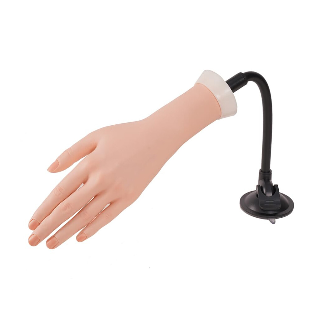 Zhuoyi Left Practice Hand For Acrylic Nails With Holder Mannequin Hand For Nails Practice Flexible Bendable Fake Hand Manicure Nail Practice Hand