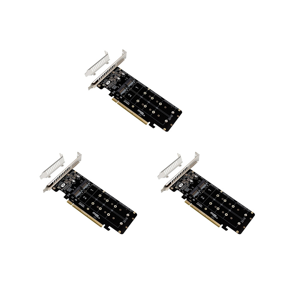 Photos - Other for Computer 3X Double-Sided 4-Disk NVME Card PCIeX16 to M.2 M-Key NVMEx4SSD 2U Server Array Expansion Adapter Split