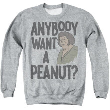 Trevco Sportswear PB180-AS-4 Princess Bride Anybody Want A Peanut Adult Crewneck Sweatshirt, Athletic Heather - Extra Large
