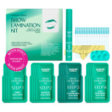 5 Trin Eye Brow Lamination Kit - Øjenbrynssæt til kvinder med brynlamineringsgel & brynbørster - Advanced Eye Brow Stencil Kits til skønhedspleje