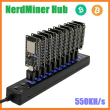 NerdMiner Hub 550KH/S Solo Lottery Miner 10x55K Combo Kit Bitcoin BTC Asic Mining Crypto Station