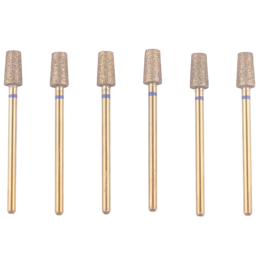 Mzcmsl 6Pcs Tapered Barrel Cuticle Nail Drill Bits Pro Diamond Nail Bits For Salon Manicure Nail Prep (Medium)